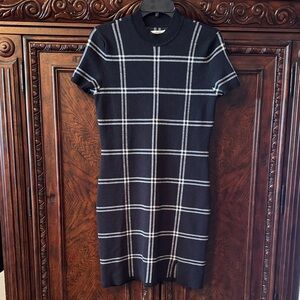 A&F Plaid Sweater Dress - Black & White